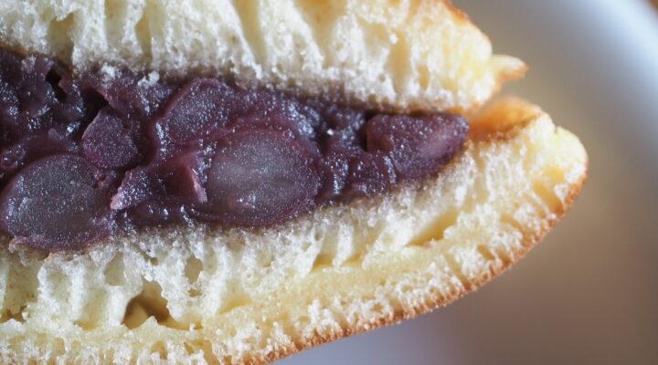A cross-section of a fluffy dorayaki